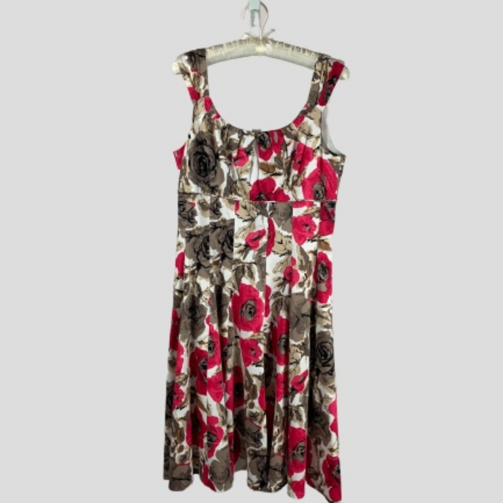 Maggy L Womens Sheath Dress Brown/Pink/Tan/White - Picture 7 of 8